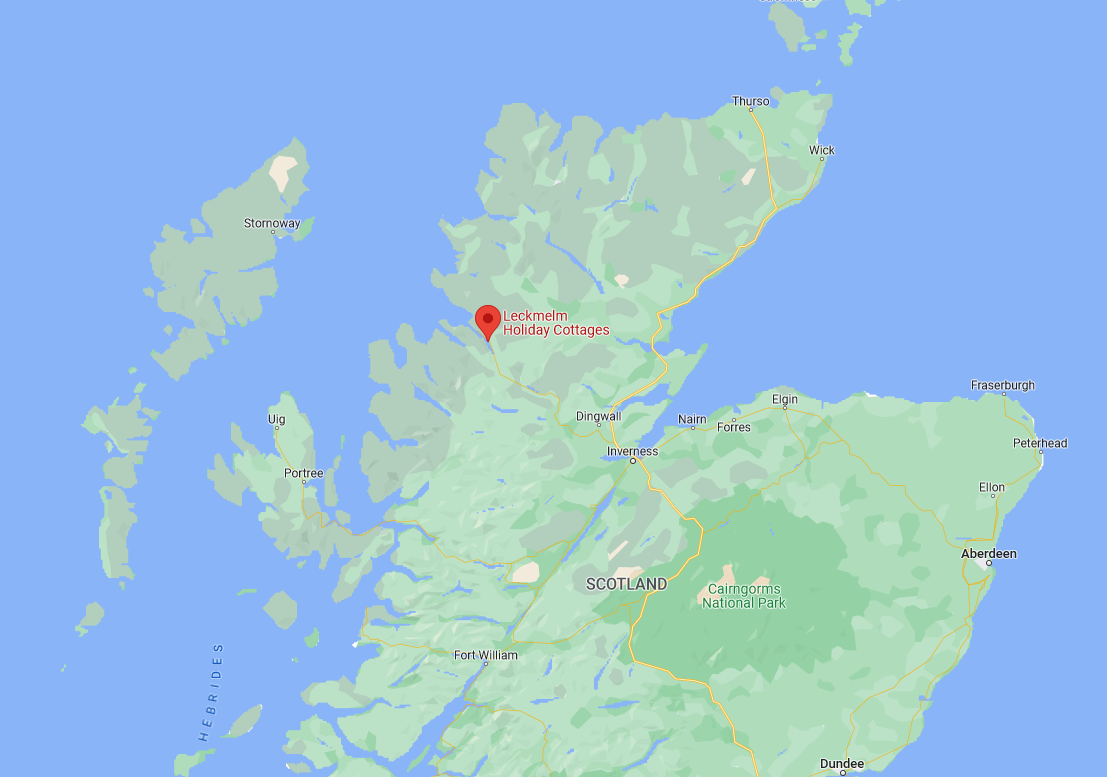 Map showing Leckmelm within Scotland